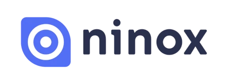 The ninox logo with a blue icon next to it.