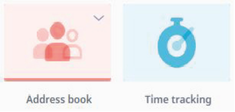 A screenshot in ninox showing Address Book and Time Tracking tables.